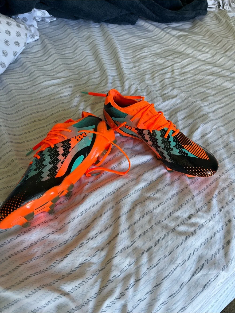 Adidas Men's X Speedportal Messi.1 FG in Bright Orange, Black, White & Teal